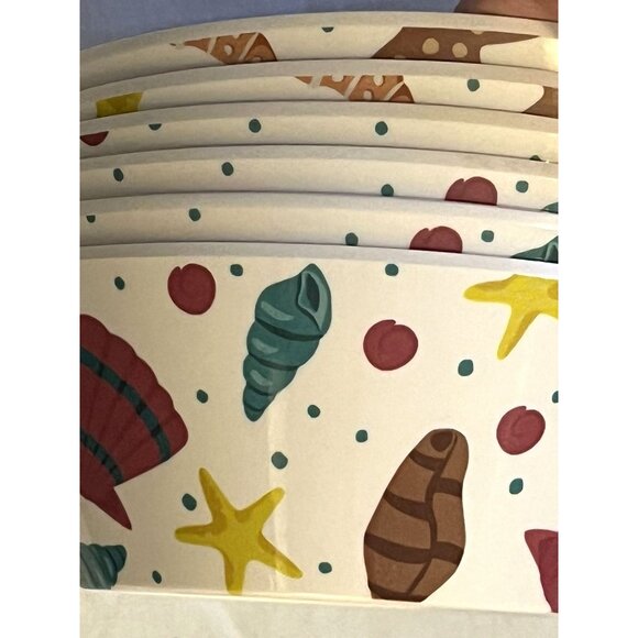 Temptations By Tara Melamine Seashells Tailgate Summer Beach Party Set of Six - Picture 6 of 9